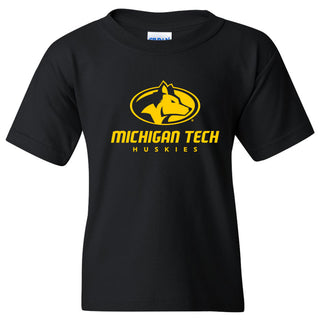 Michigan Technological University Huskies Primary Logo Cotton Youth T-Shirt - Black