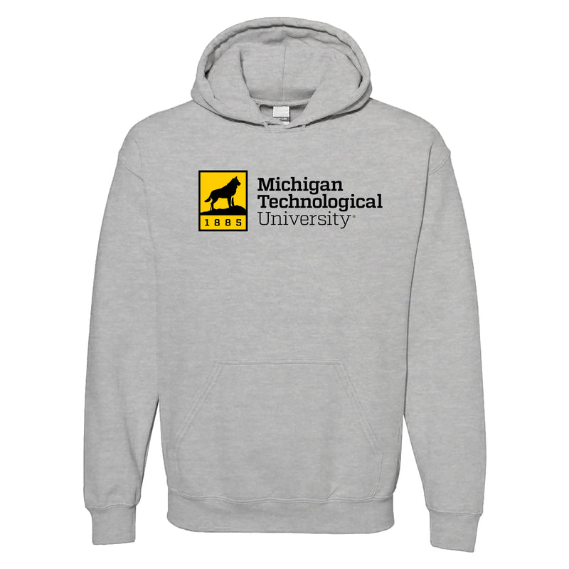 Michigan Technological University Huskies Institutional Logo Cotton Hoodie T-Shirt - Sport Grey