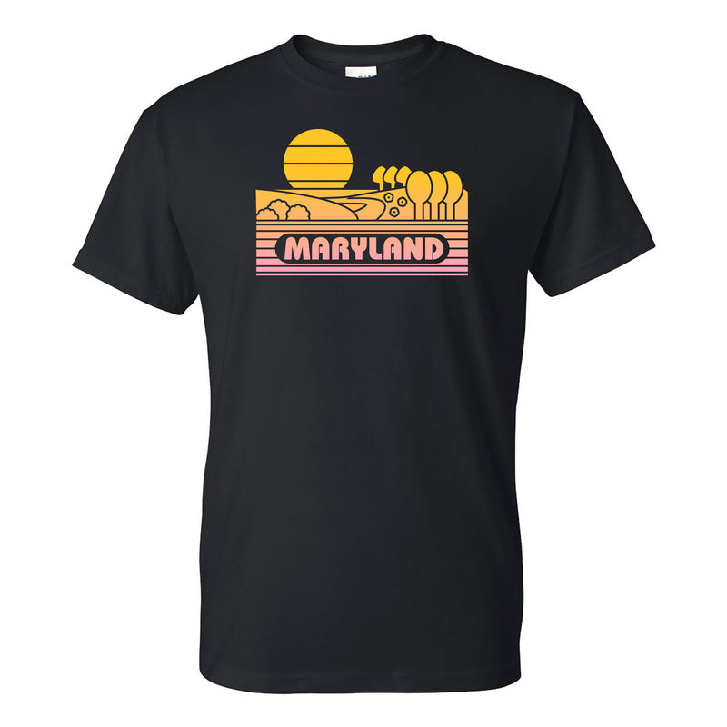 Maryland Groovy Sunset T-Shirt - Black