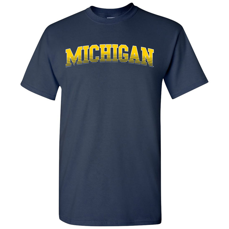 Arch Fade University of Michigan Next Level Premium  Cotton Short Sleeve T Shirt - Navy