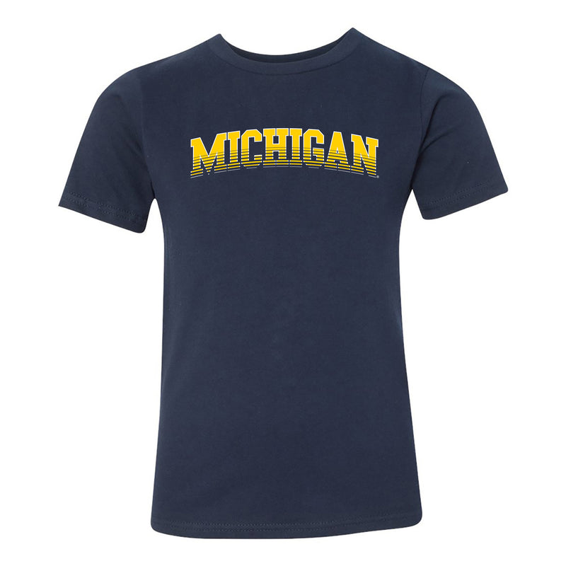 Arch Fade University of Michigan Youth Premium Short Sleeve T Shirt - Midnight Navy