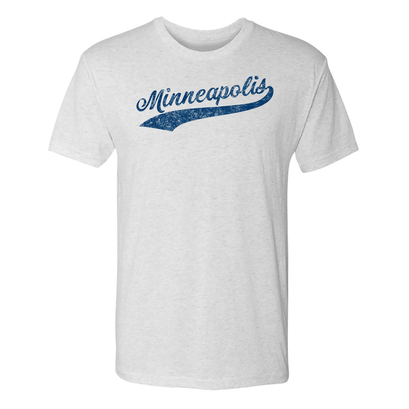 Minneapolis Baseball Script NLA Triblend T-Shirt - Heather White