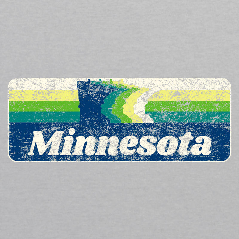 Minnesota Retro Rainbow Unisex Sponge Fleece Hoodie - Athletic Heather