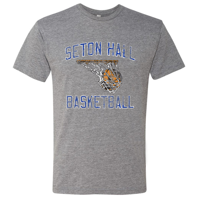 Seton Hall University Pirates Retro Basketball Short Sleeve T Shirt - Premium Heather