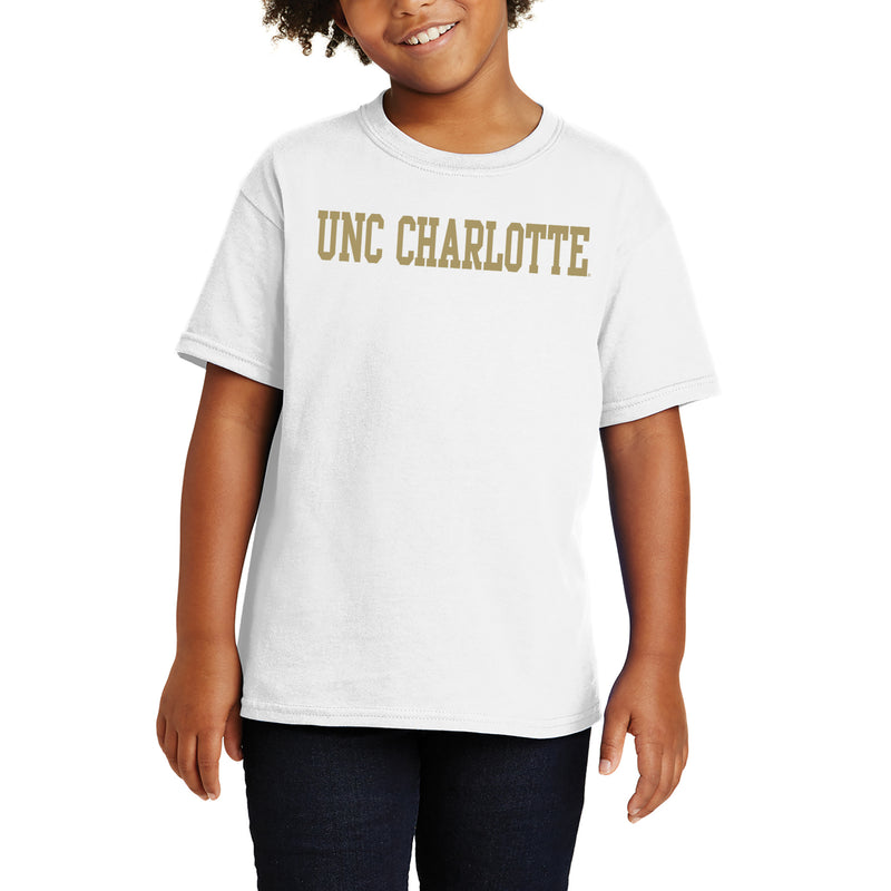UNC Charlotte Forty-Niners Basic Block Youth Short Sleeve T Shirt - White