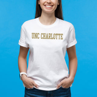 UNC Charlotte Forty-Niners Basic Block Short Sleeve T Shirt - White