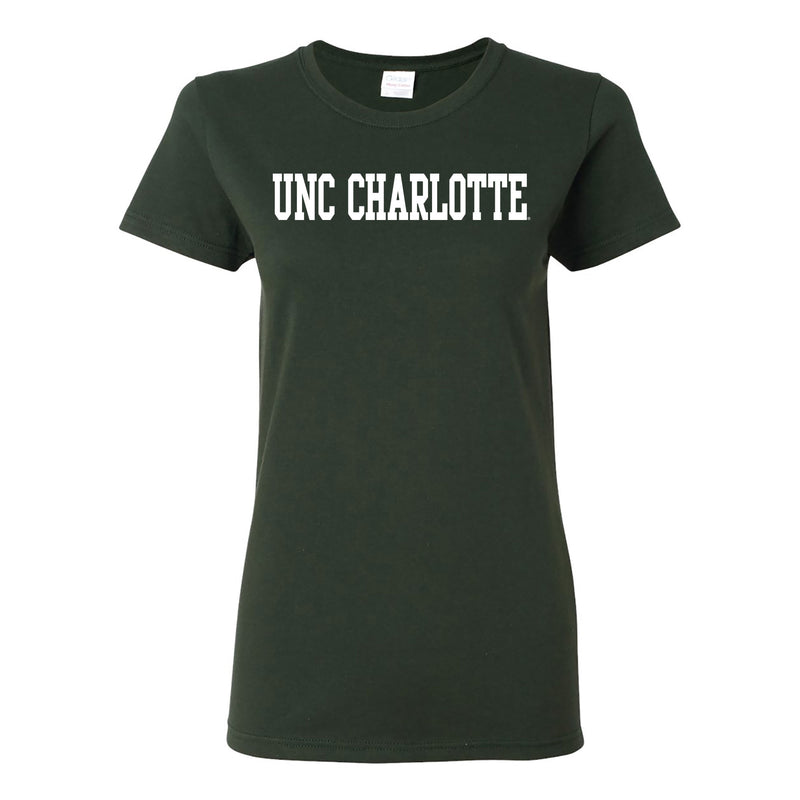 UNC Charlotte Forty-Niners Basic Block Womens Short Sleeve T Shirt - Forest