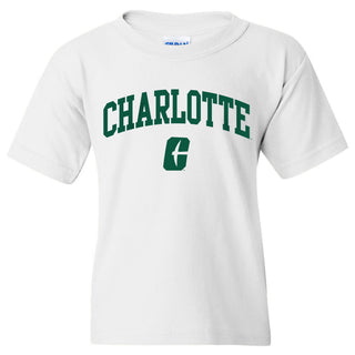 UNC Charlotte Forty-Niners Arch Logo Youth Short Sleeve T Shirt - White