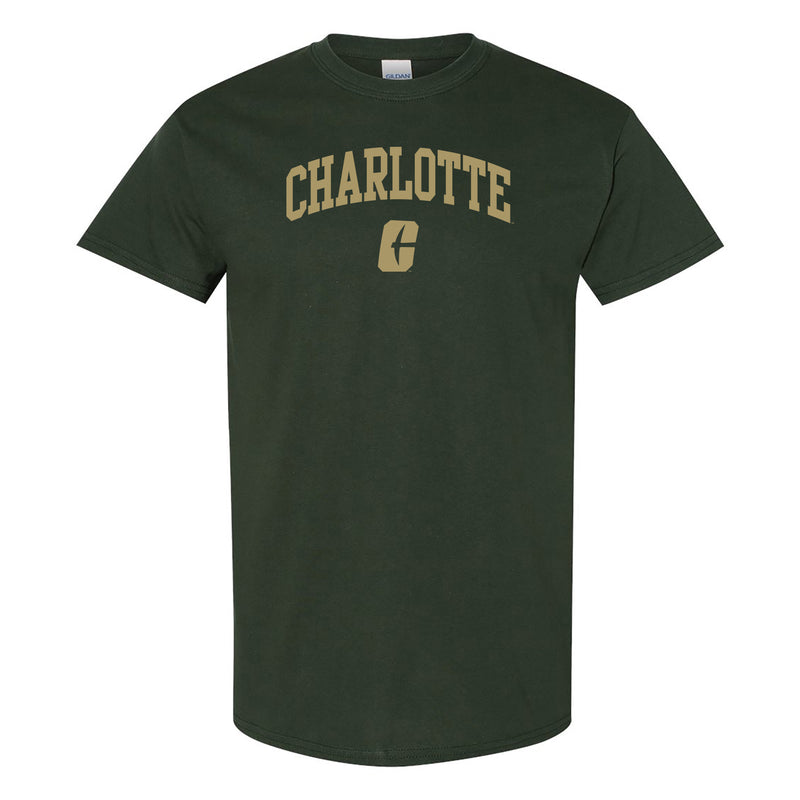 UNC Charlotte Forty-Niners Arch Logo Short Sleeve T Shirt - Forest