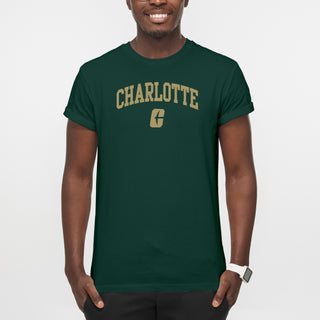 UNC Charlotte Forty-Niners Arch Logo Short Sleeve T Shirt - Forest