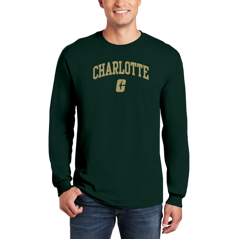 UNC Charlotte Forty-Niners Arch Logo Long Sleeve T Shirt - Forest