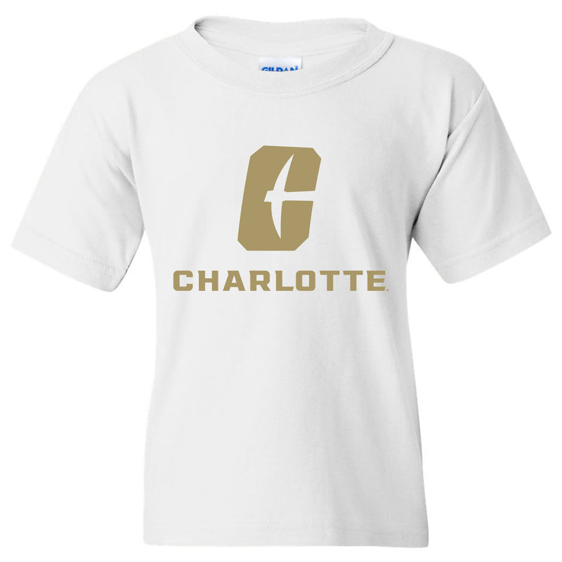 UNC Charlotte Forty-Niners Primary Logo Youth Short Sleeve T Shirt - White