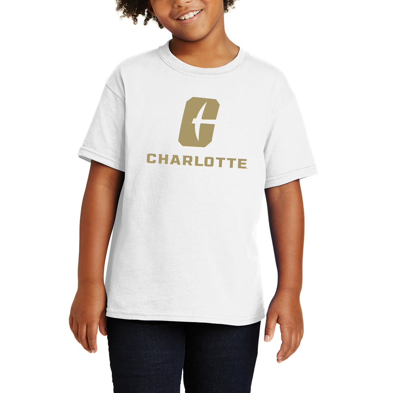 UNC Charlotte Forty-Niners Primary Logo Youth Short Sleeve T Shirt - White