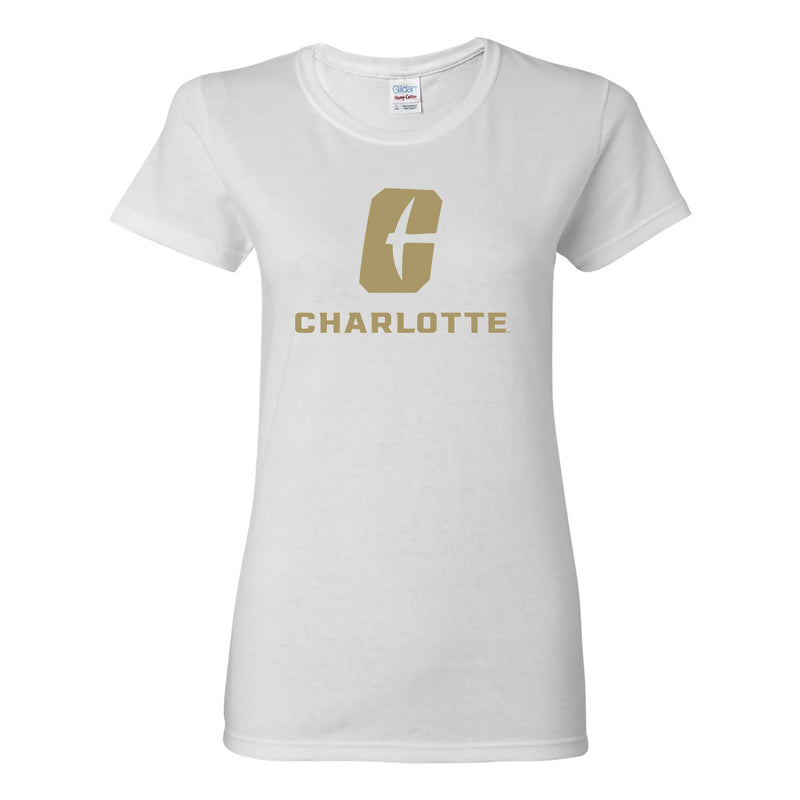 UNC Charlotte Forty-Niners Primary Logo Womens Short Sleeve T Shirt - White
