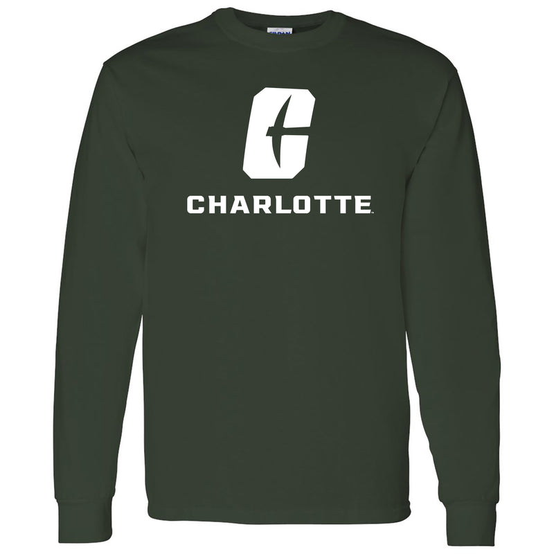UNC Charlotte Forty-Niners Primary Logo Long Sleeve T Shirt - Forest