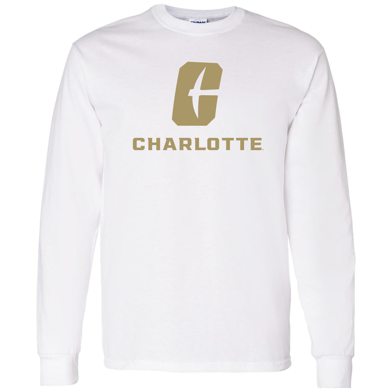 UNC Charlotte Forty-Niners Primary Logo Long Sleeve T Shirt - White