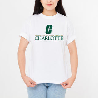 UNC Charlotte Forty-Niners Institutional Logo Short Sleeve T Shirt - White