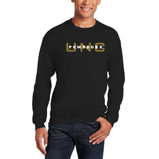 UNC Pembroke Braves Basic Block Crewneck Sweatshirt - Black