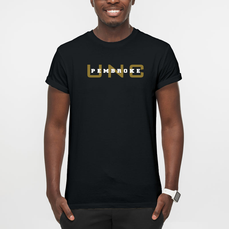 UNC Pembroke Braves Basic Block T Shirt - Black