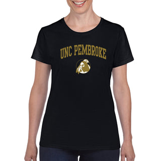 UNC Pembroke Braves Arch Logo Women's T Shirt - Black