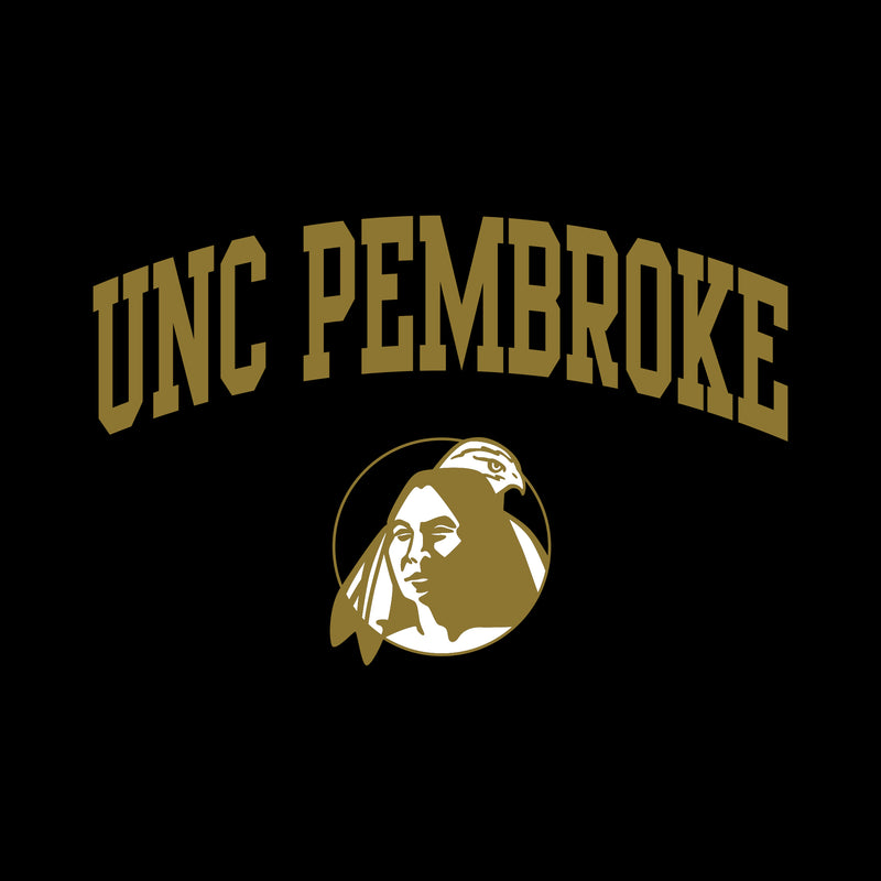 UNC Pembroke Braves Arch Logo Long Sleeve T Shirt - Black