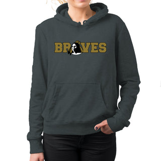 UNC Pembroke Braves Wordmark Hoodie - Dark Heather