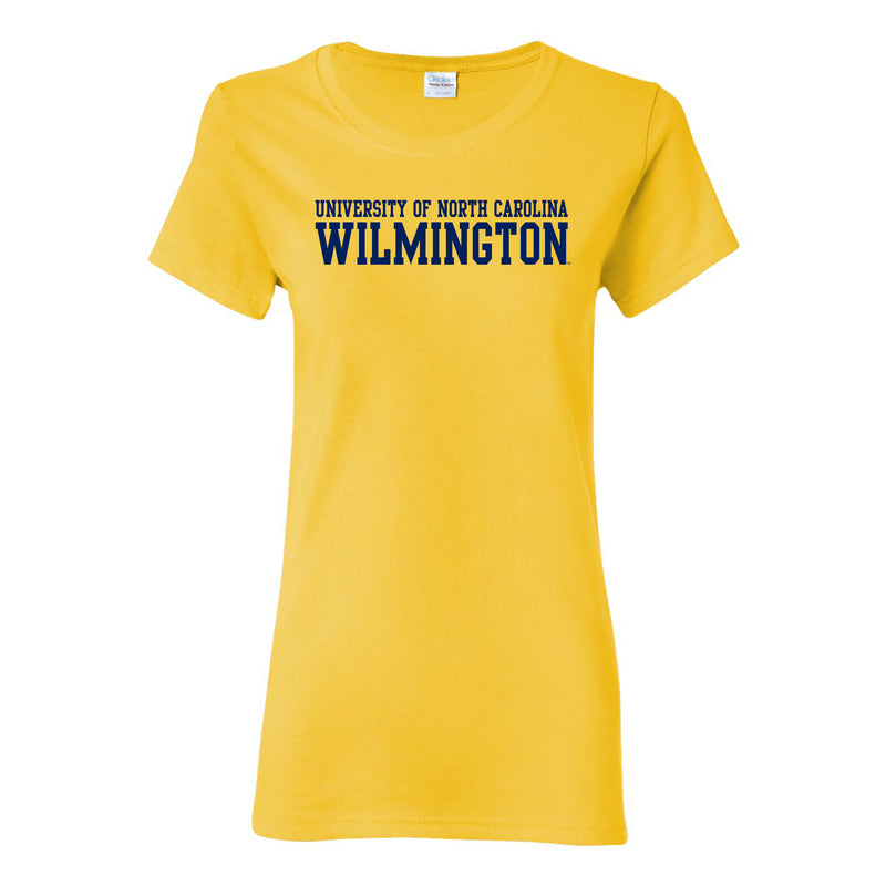 UNC Wilmington Seahawks Basic Block Womens T Shirt - Daisy