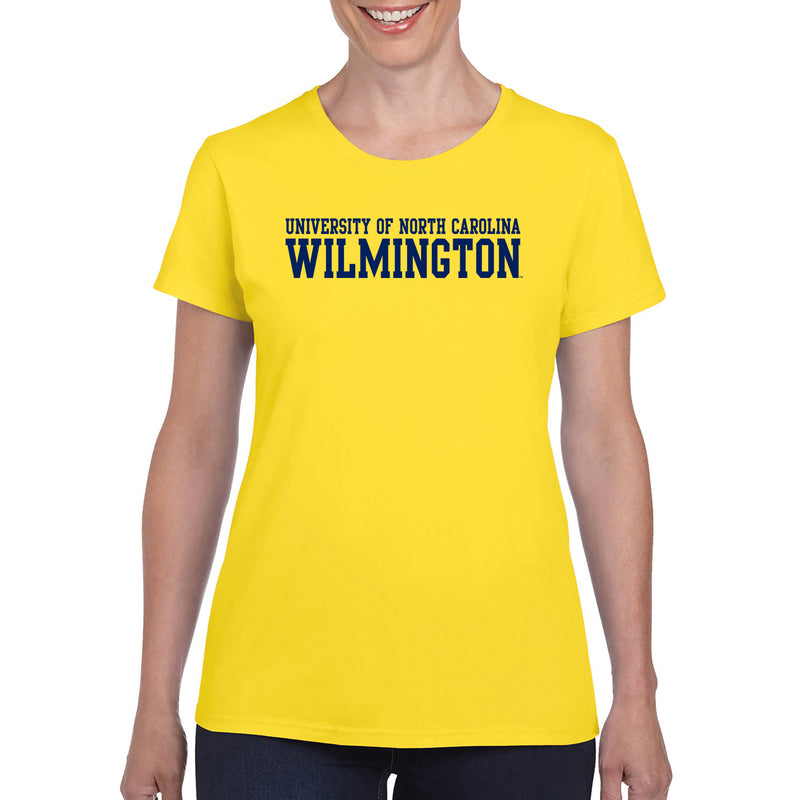 UNC Wilmington Seahawks Basic Block Womens T Shirt - Daisy