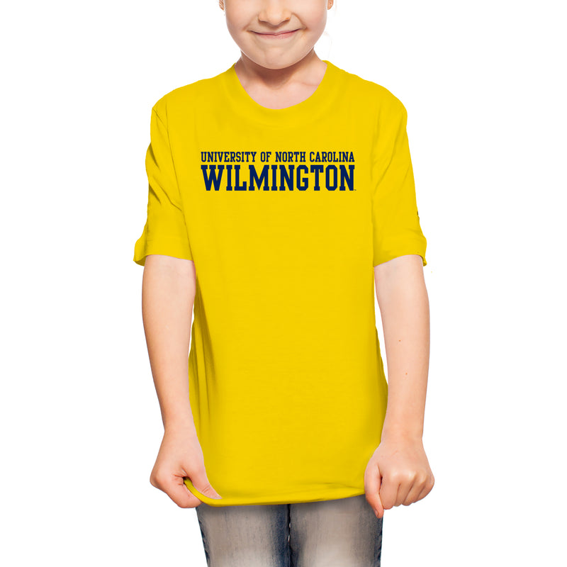 UNC Wilmington Seahawks Basic Block Youth T Shirt - Daisy