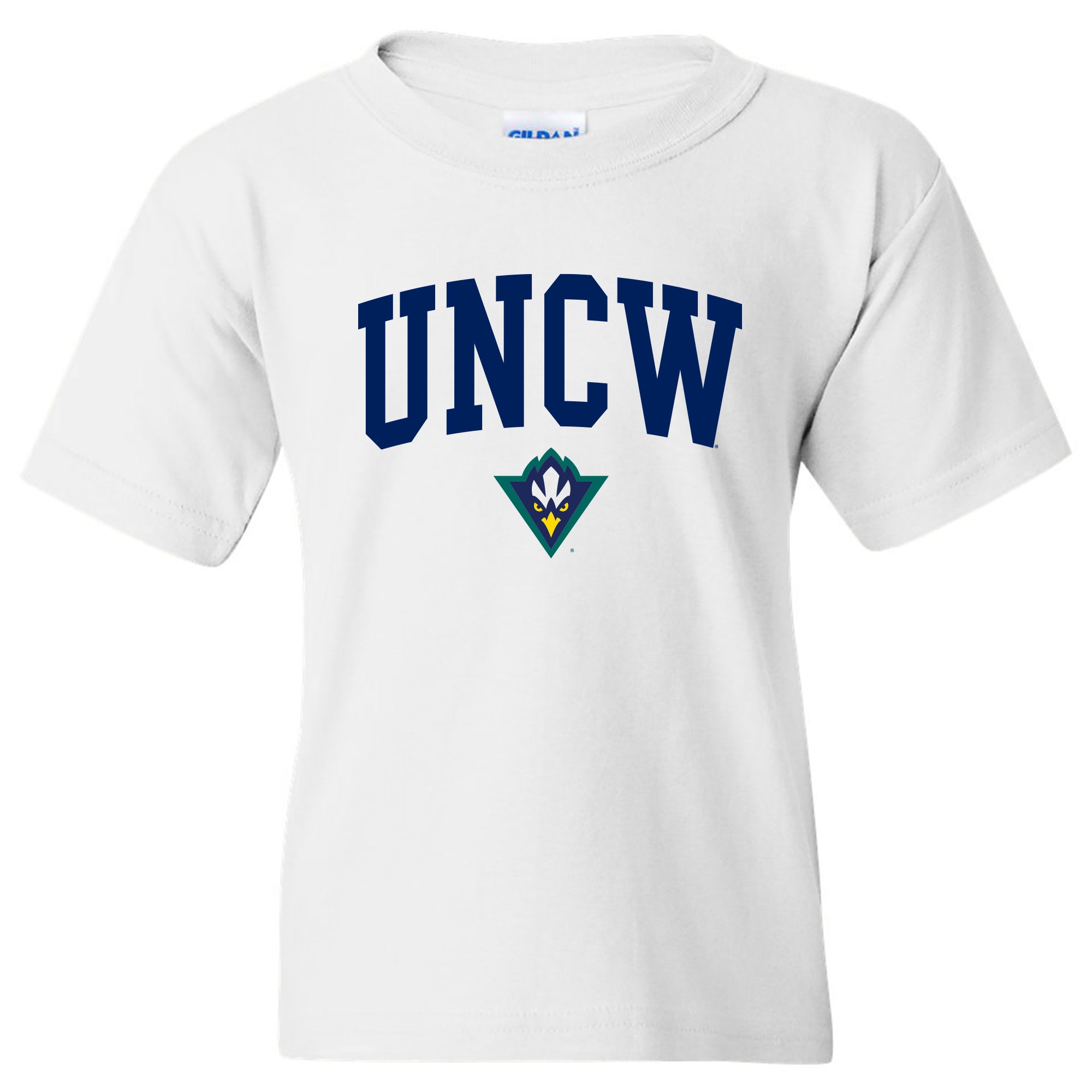 UNC Wilmington Seahawks Arch Logo Youth T Shirt White