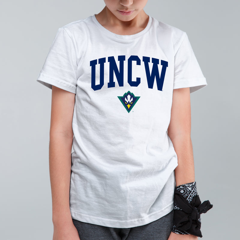 UNC Wilmington Seahawks Arch Logo Youth T Shirt - White