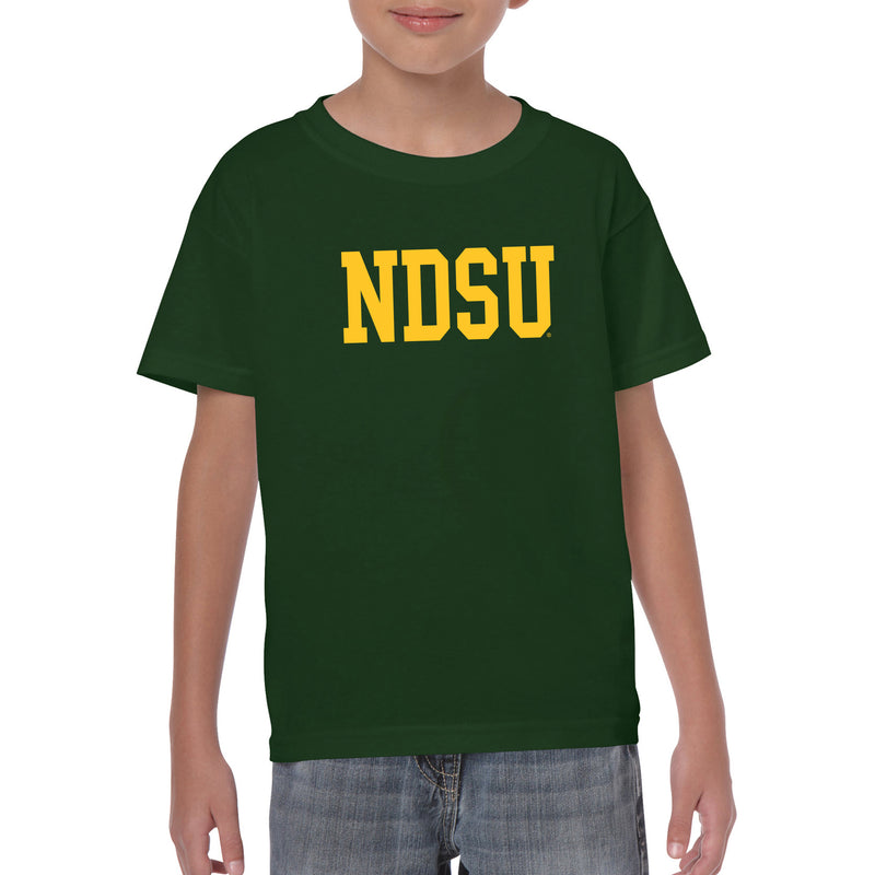North Dakota State University Bison Basic Block Short Sleeve Youth T Shirt - Forest