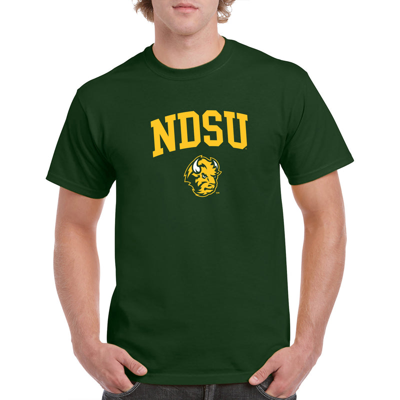 North Dakota State University Bison Arch Logo Short Sleeve T Shirt - Forest