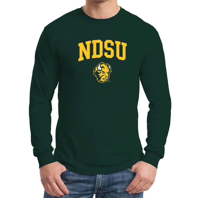 North Dakota State University Bison Arch Logo Long Sleeve T Shirt - Forest