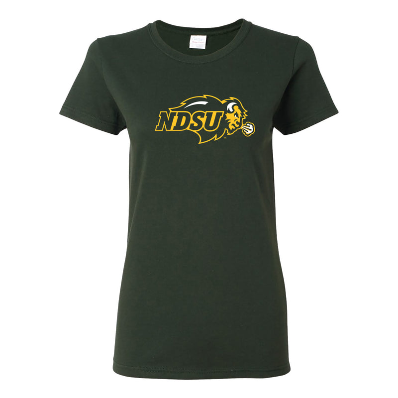 North Dakota State University Bison Primary Logo Short Sleeve Womens T Shirt - Forest