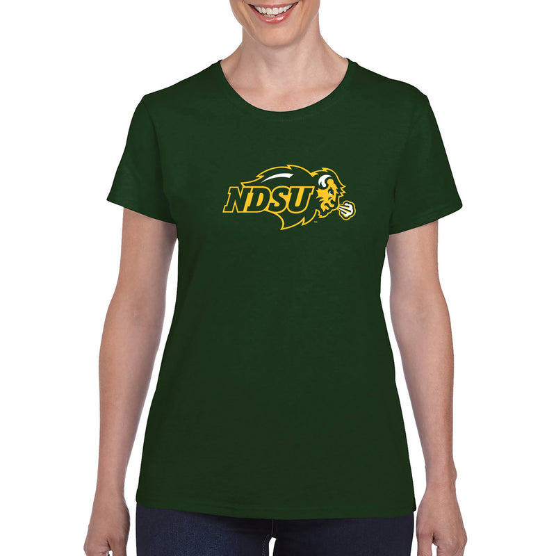 North Dakota State University Bison Primary Logo Short Sleeve Womens T Shirt - Forest