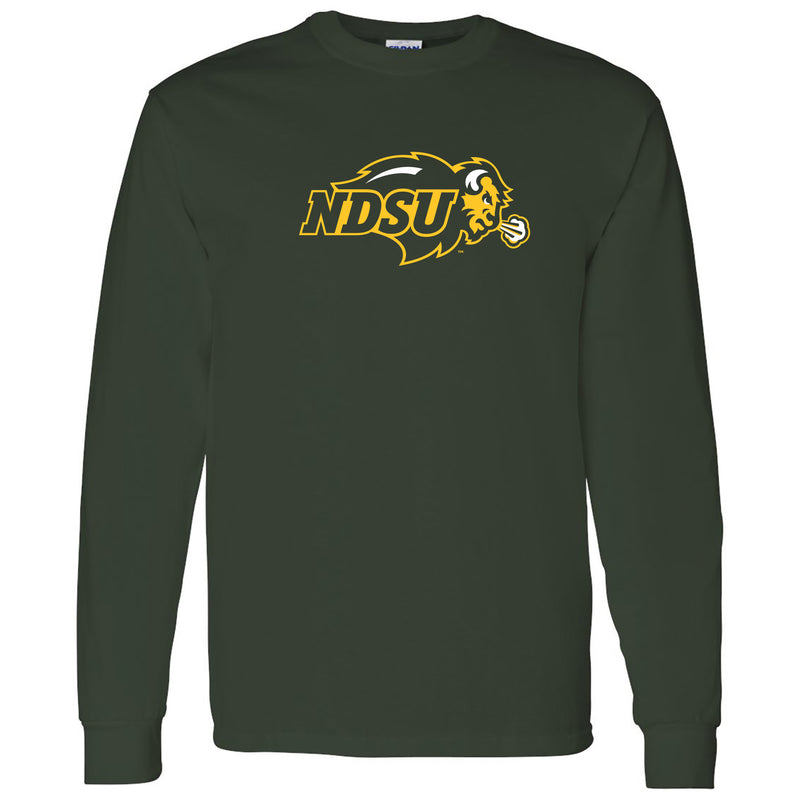 North Dakota State University Bison Primary Logo Long Sleeve T Shirt - Forest