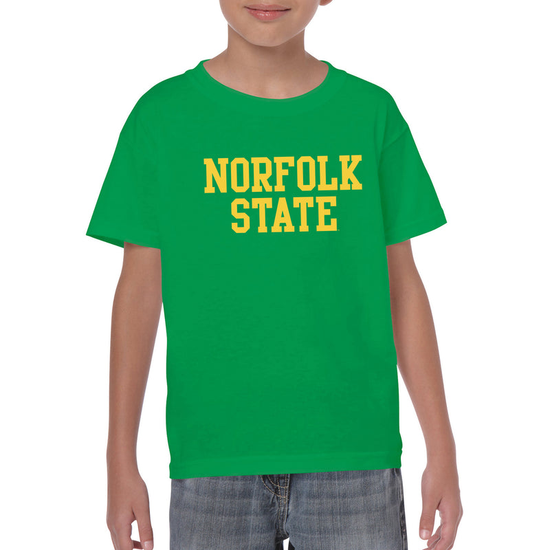 Norfolk State University Spartans Basic Block Youth T Shirt - Irish Green