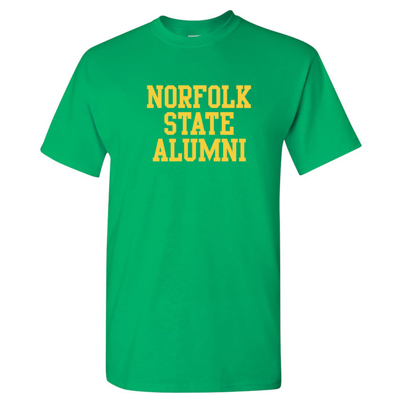 Norfolk State University Spartans Alumni Basic Block Short Sleeve T Shirt - Irish Green