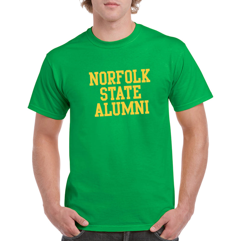 Norfolk State University Spartans Alumni Basic Block Short Sleeve T Shirt - Irish Green