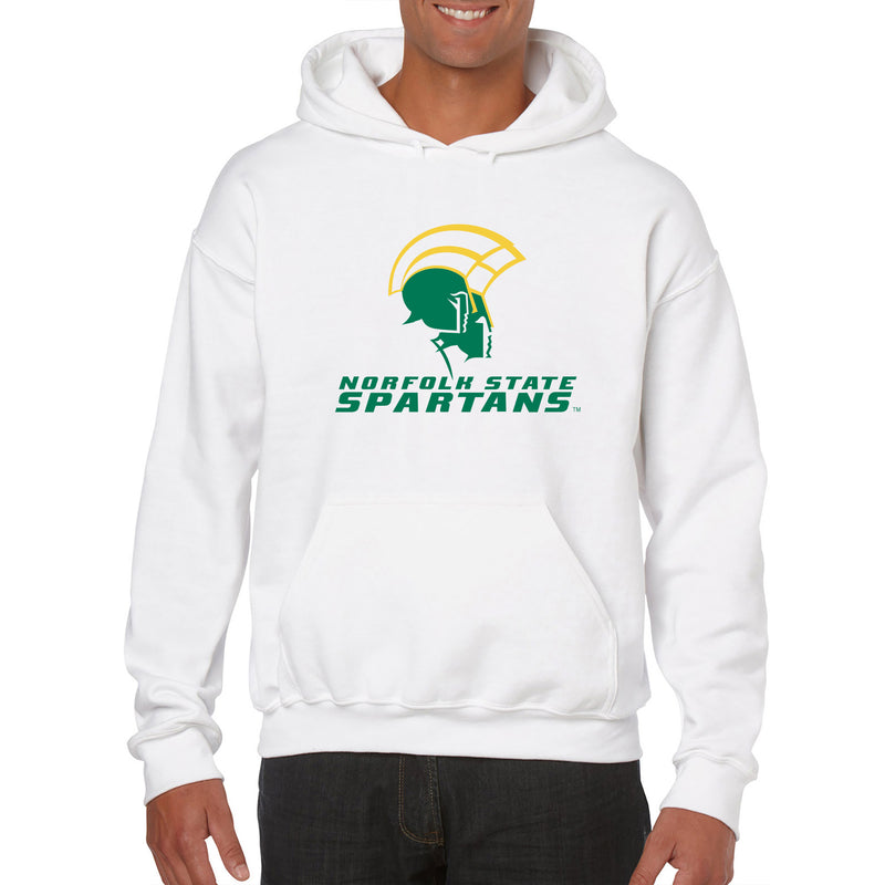 Norfolk State University Spartans Primary Logo Heavy Blend Hoodie - White