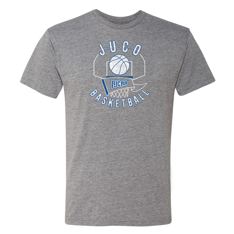 NJCAA JUCO Basketball Emblem - Junior College Athletics Triblend T Shirt - Premium Heather