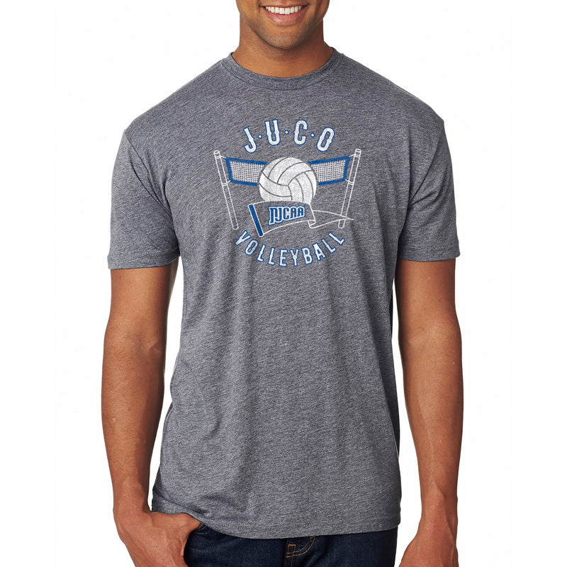 NJCAA JUCO Volleyball Emblem - Junior College Athletics Triblend T Shirt - Premium Heather