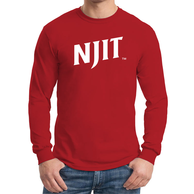 New Jersey Institute of Technology Basic Block Long Sleeve T Shirt - Red