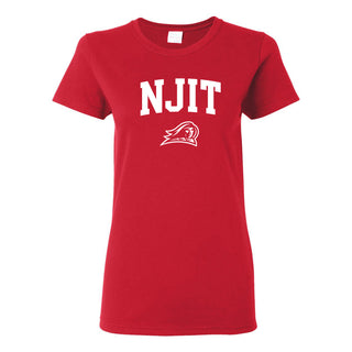 New Jersey Institute of Technology Arch Logo Short Sleeve Womens T-Shirt - Red