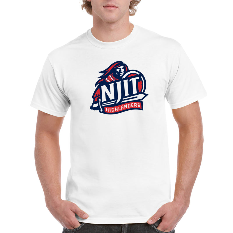 New Jersey Institute of Technology Primary Logo Short Sleeve T Shirt - White