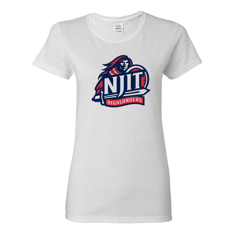 New Jersey Institute of Technology Primary Logo Short Sleeve Womens T-Shirt - White