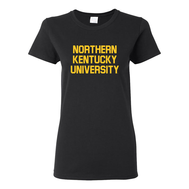 Northern Kentucky University Norse Basic Block Womens Short Sleeve T Shirt - Black
