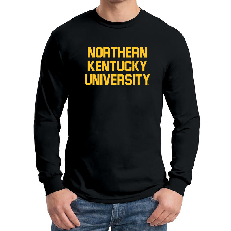 Northern Kentucky University Norse Basic Block Long Sleeve T Shirt - Black