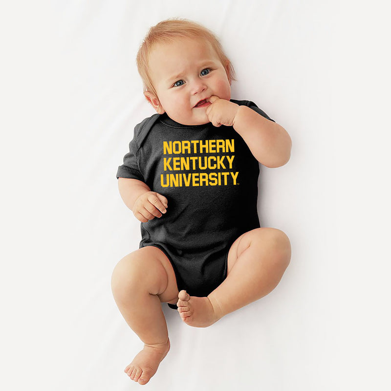 Northern Kentucky University Norse Basic Block Infant Creeper - Black